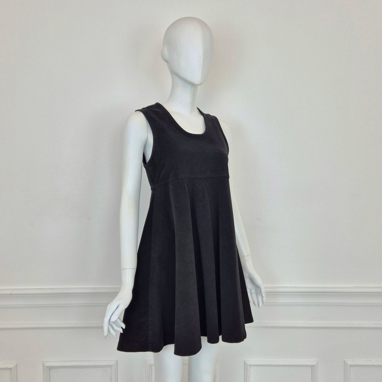 Romeo Gigli | Abito scamiciato velluto nero con bottoni sul retro