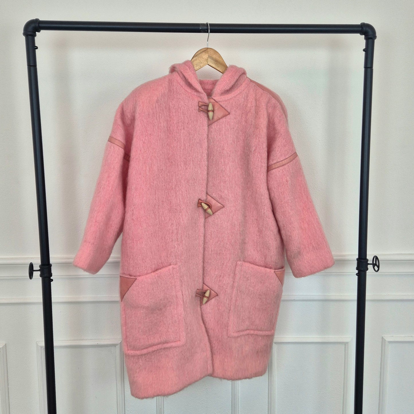 Courreges | Montgomery vintage rosa lana e pelle