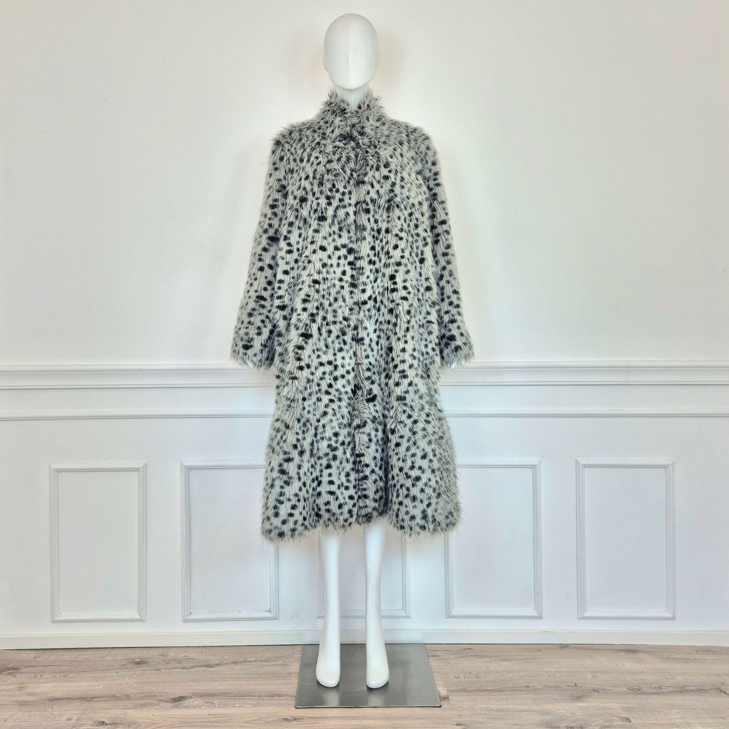 Too cool for fur | Ecopelliccia lunga animalier grigio