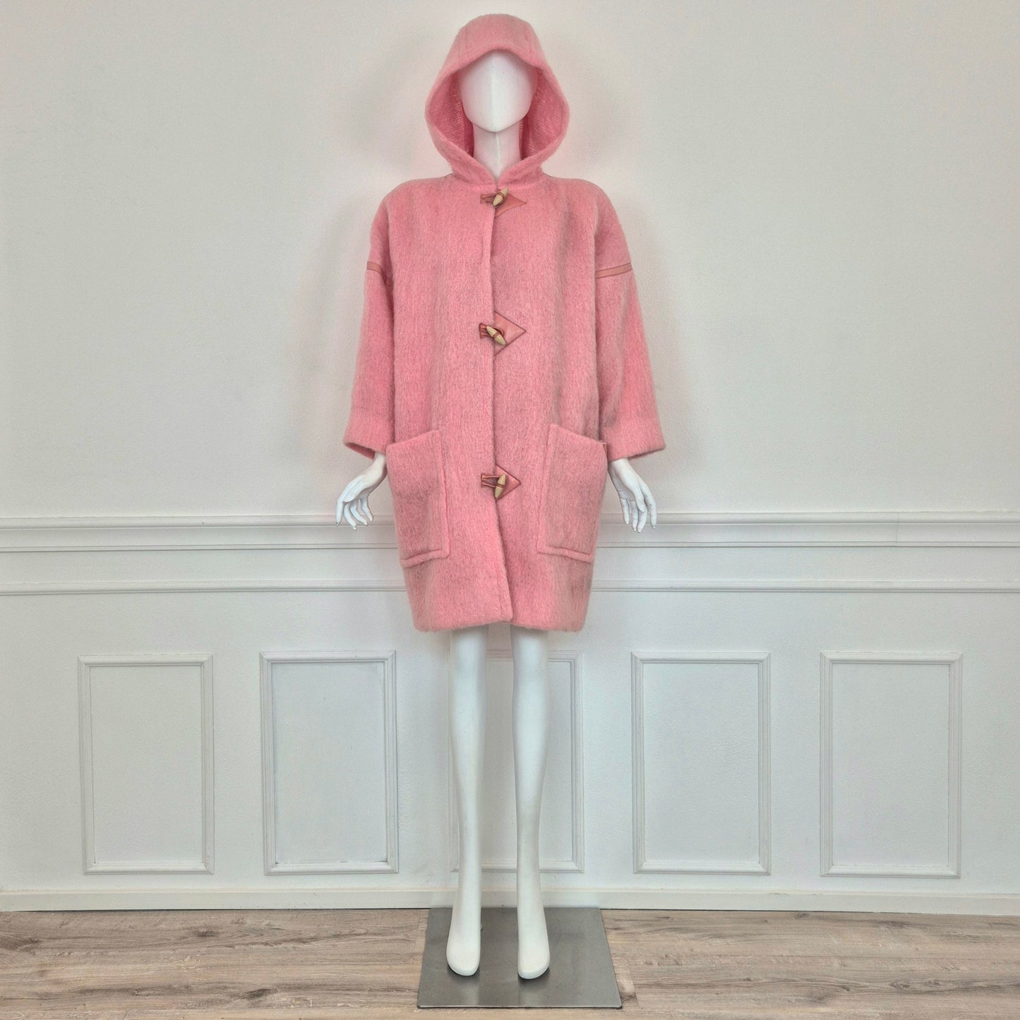Courreges | Montgomery vintage rosa lana e pelle