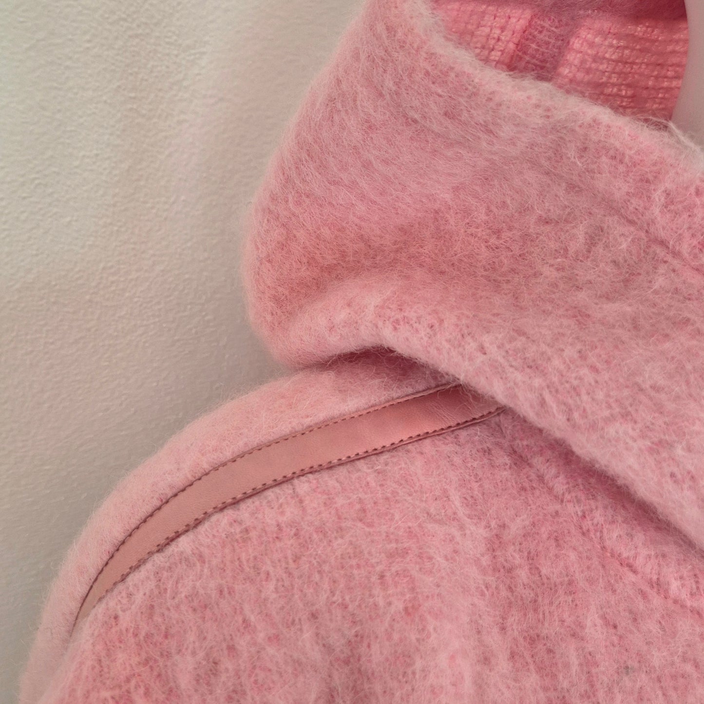 Courreges | Montgomery vintage rosa lana e pelle