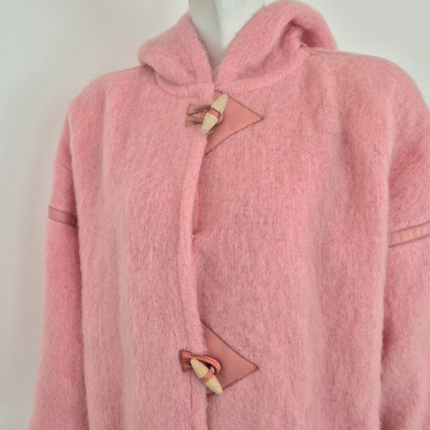 Courreges | Montgomery vintage rosa lana e pelle