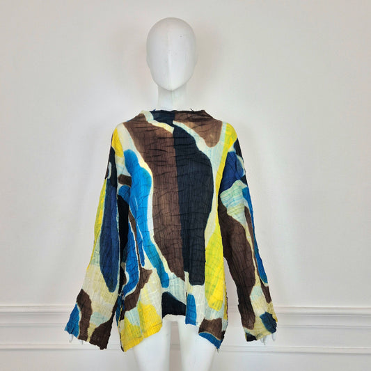Issey Miyake | Maglia plissettata macchie multicolor