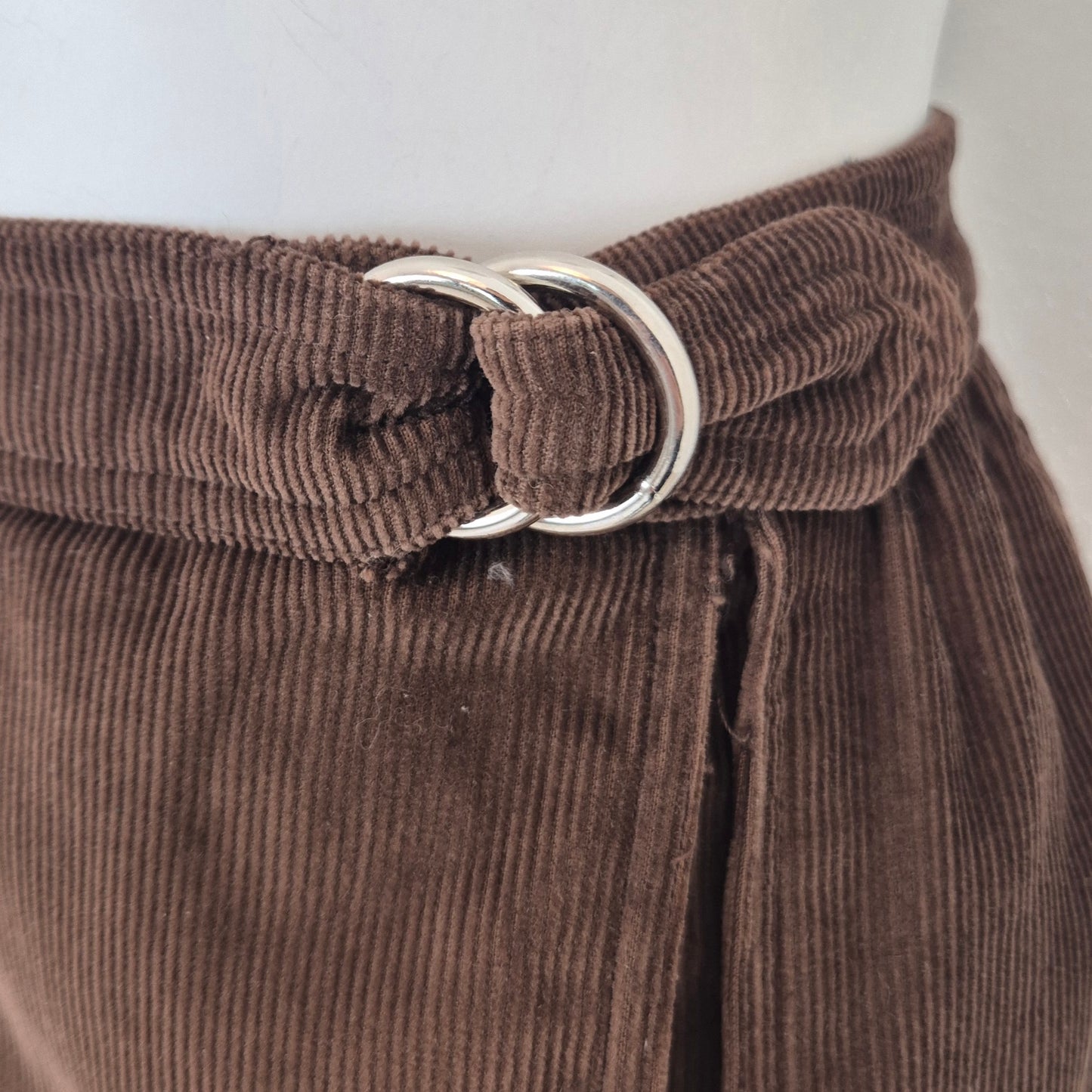 Courrēges | Gonna vintage velluto a righe marrone