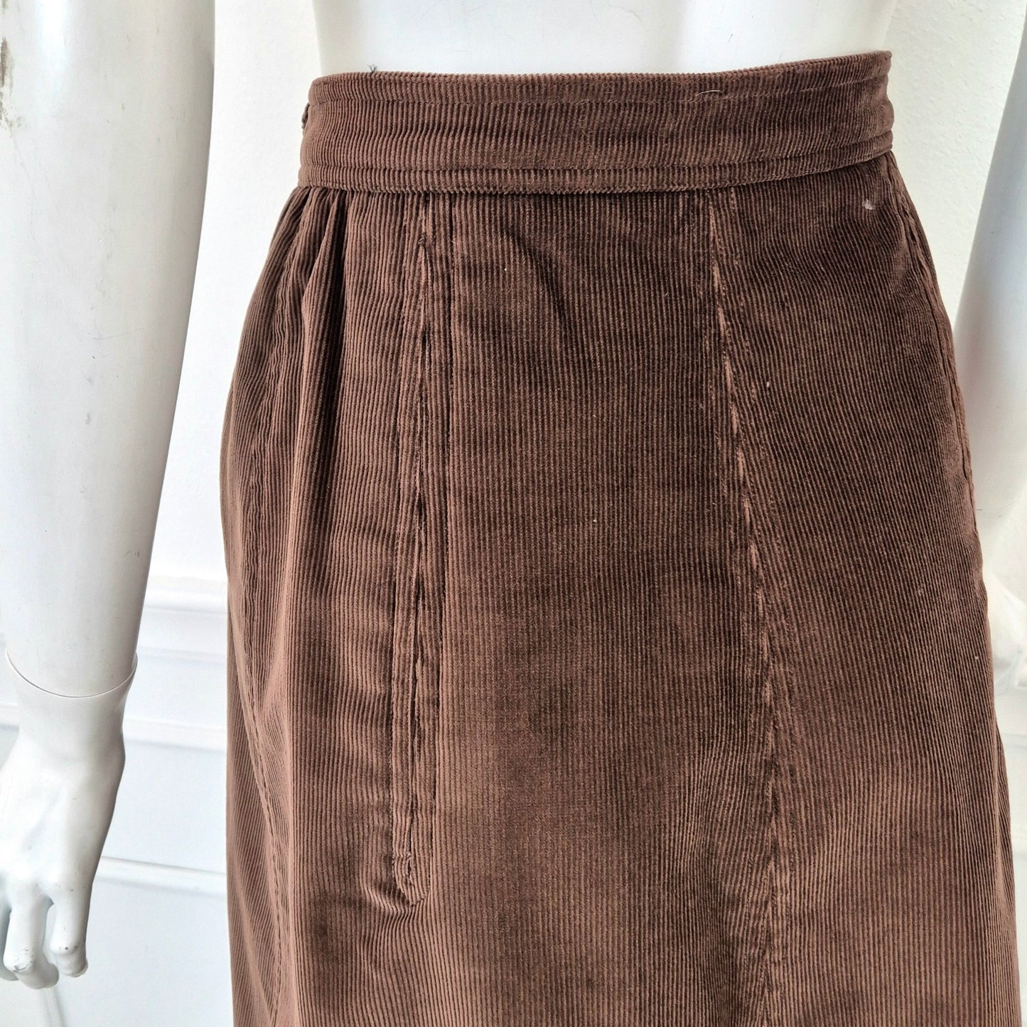 Courrēges | Gonna vintage velluto a righe marrone