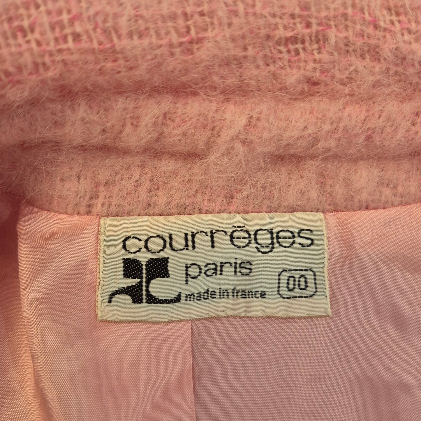 Courreges | Montgomery vintage rosa lana e pelle