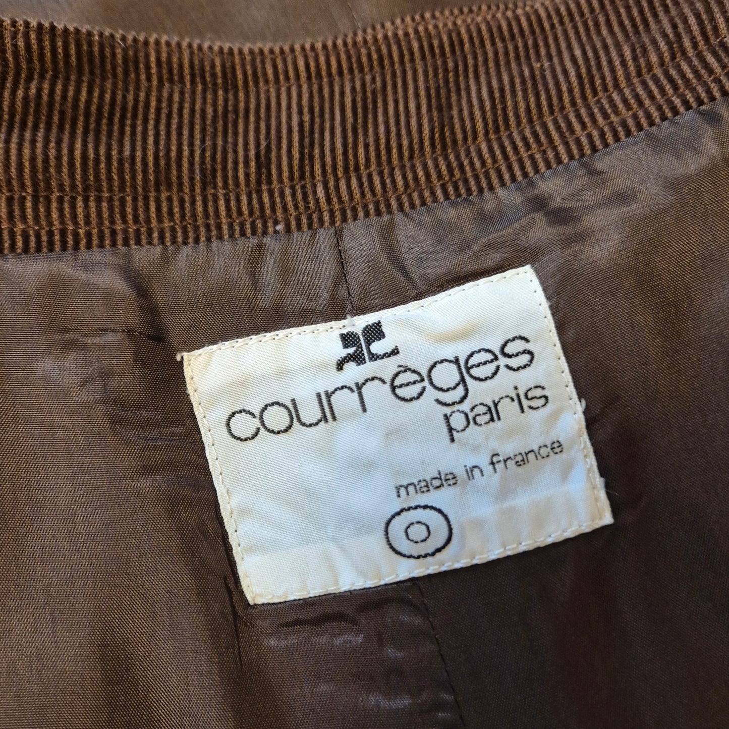 Courrēges | Gonna vintage velluto a righe marrone