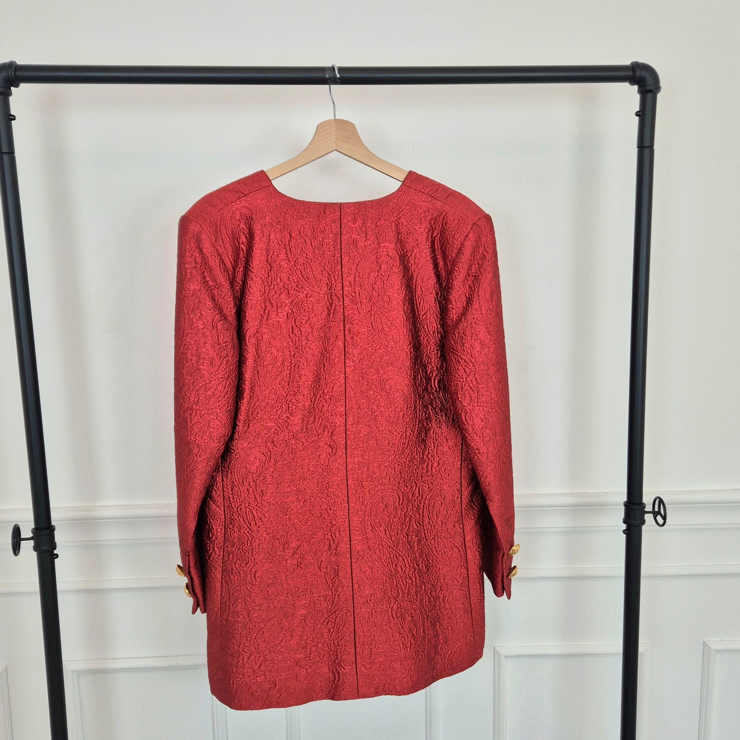 Yves Saint Laurent | Giacca rossa tessuto broccato 1991