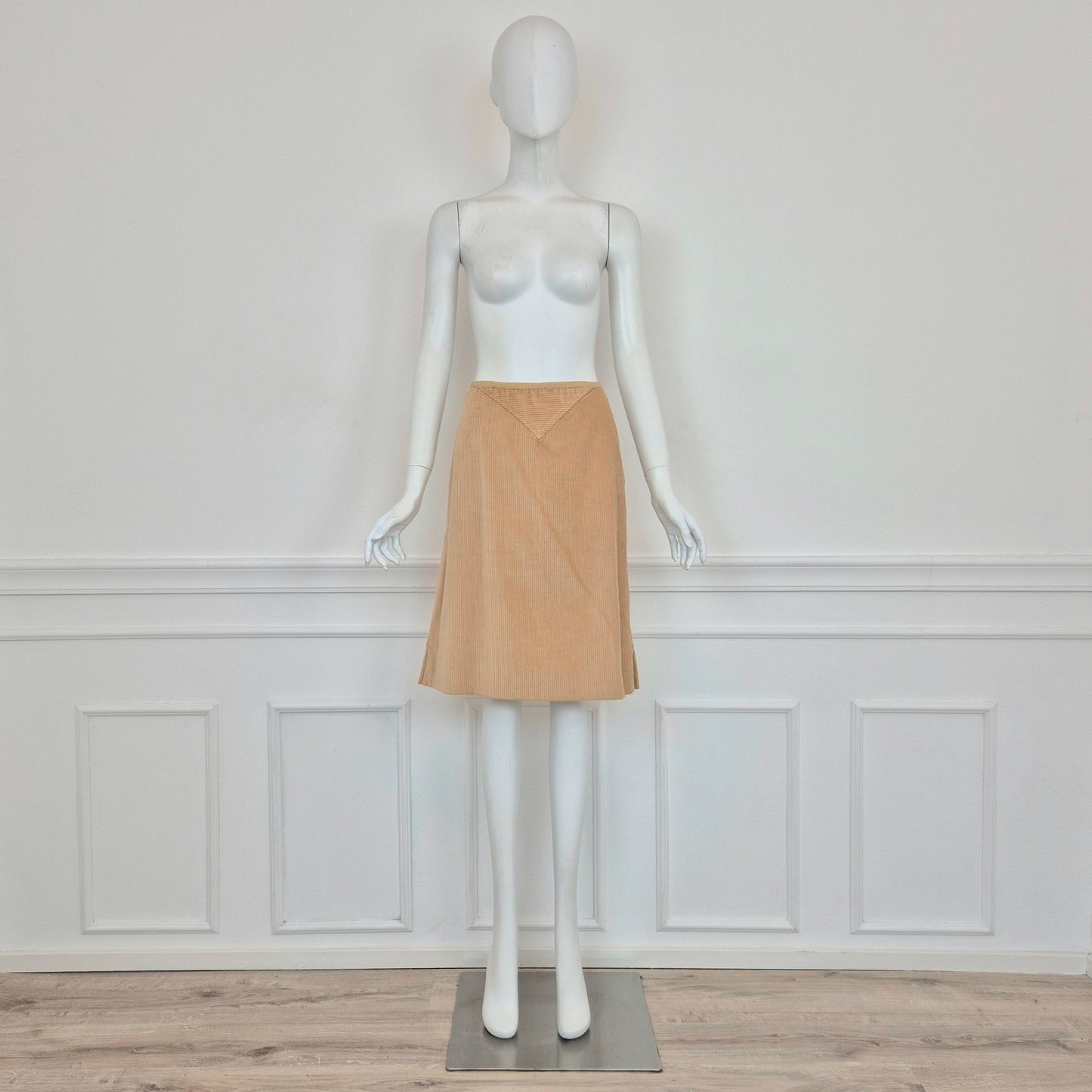 Courrēges | Gonna in velluto a coste beige