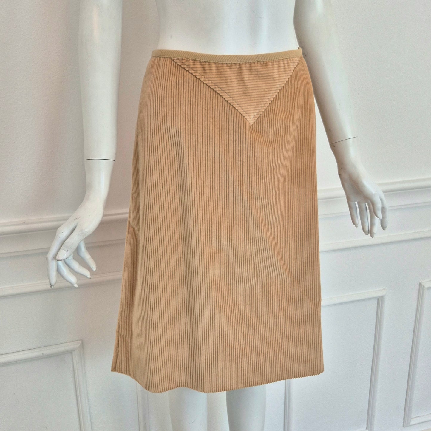 Courrēges | Gonna in velluto a coste beige