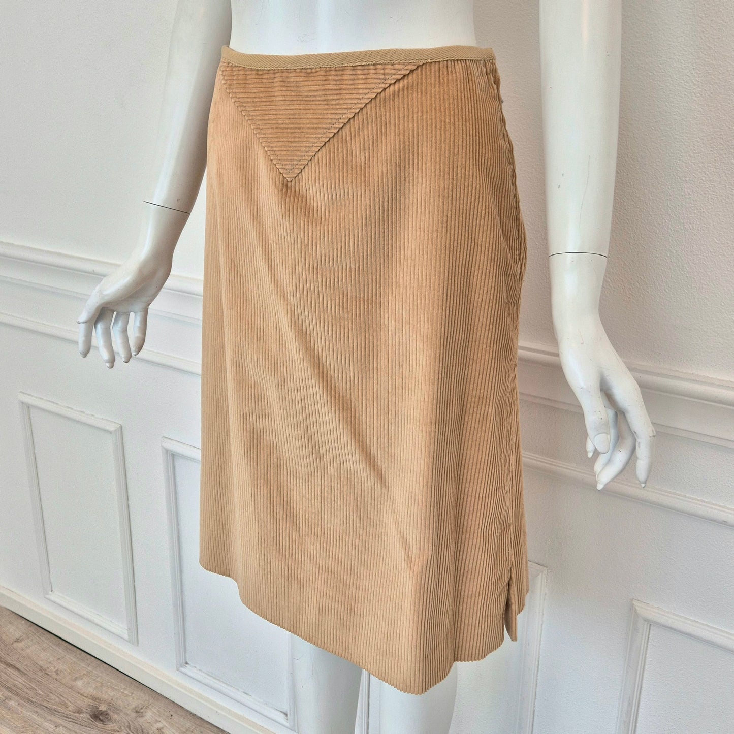 Courrēges | Gonna in velluto a coste beige