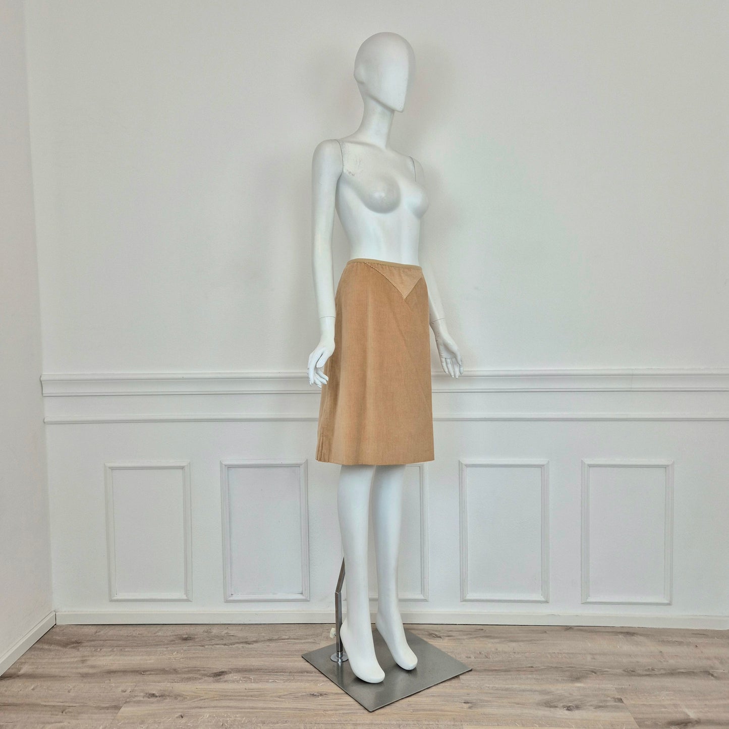 Courrēges | Gonna in velluto a coste beige