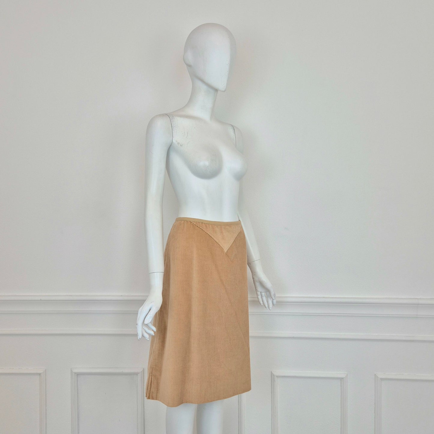 Courrēges | Gonna in velluto a coste beige