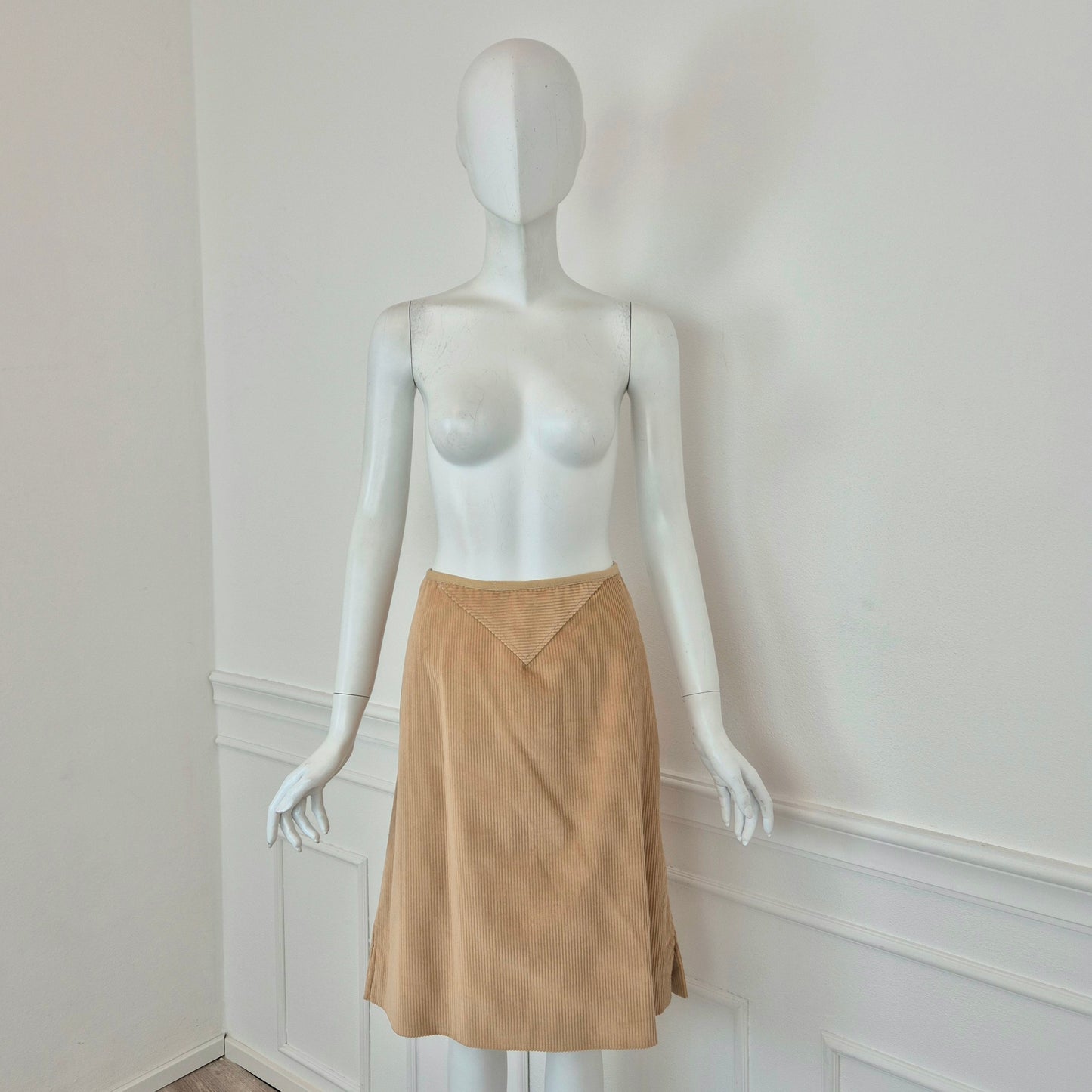 Courrēges | Gonna in velluto a coste beige