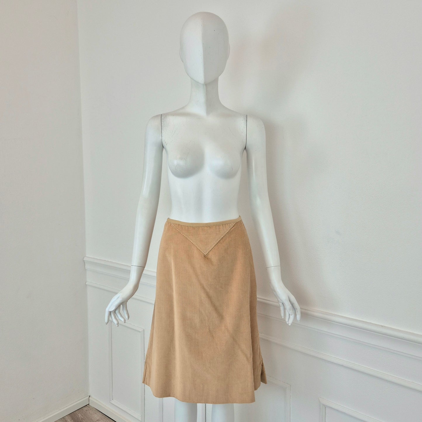 Courrēges | Gonna in velluto a coste beige