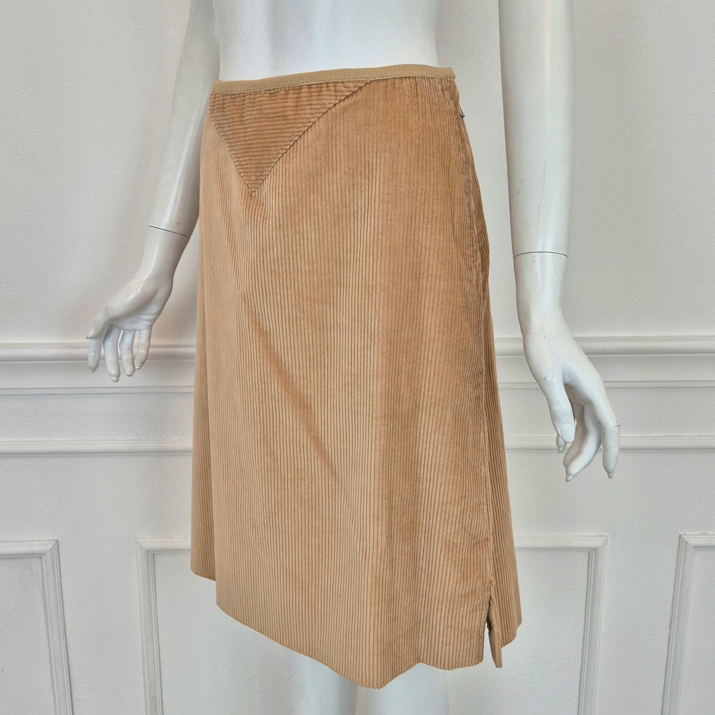 Courrēges | Gonna in velluto a coste beige