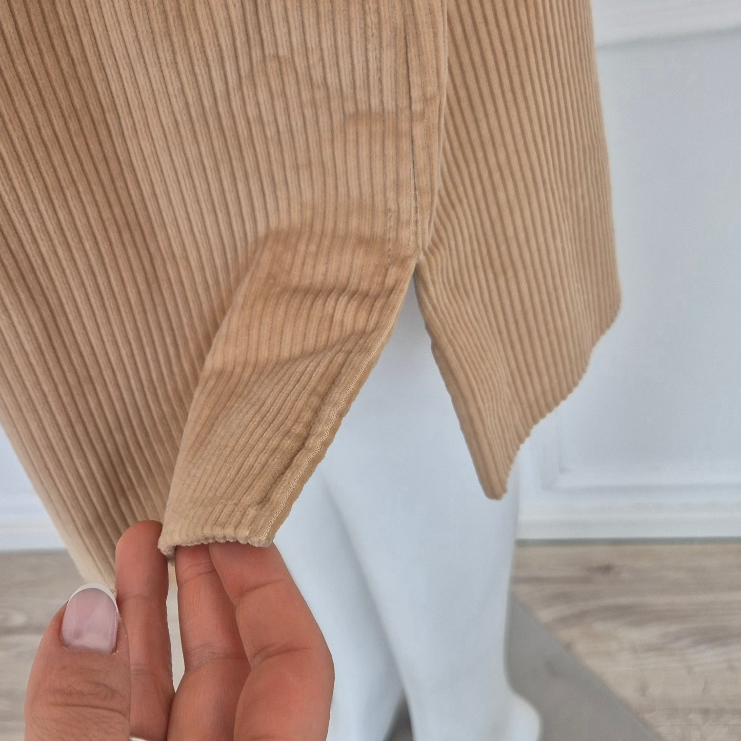 Courrēges | Gonna in velluto a coste beige