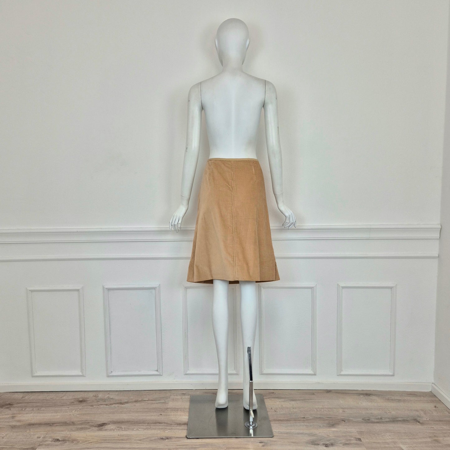 Courrēges | Gonna in velluto a coste beige