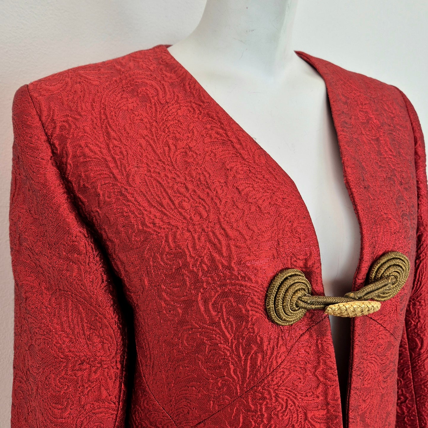 Yves Saint Laurent | Giacca rossa tessuto broccato 1991