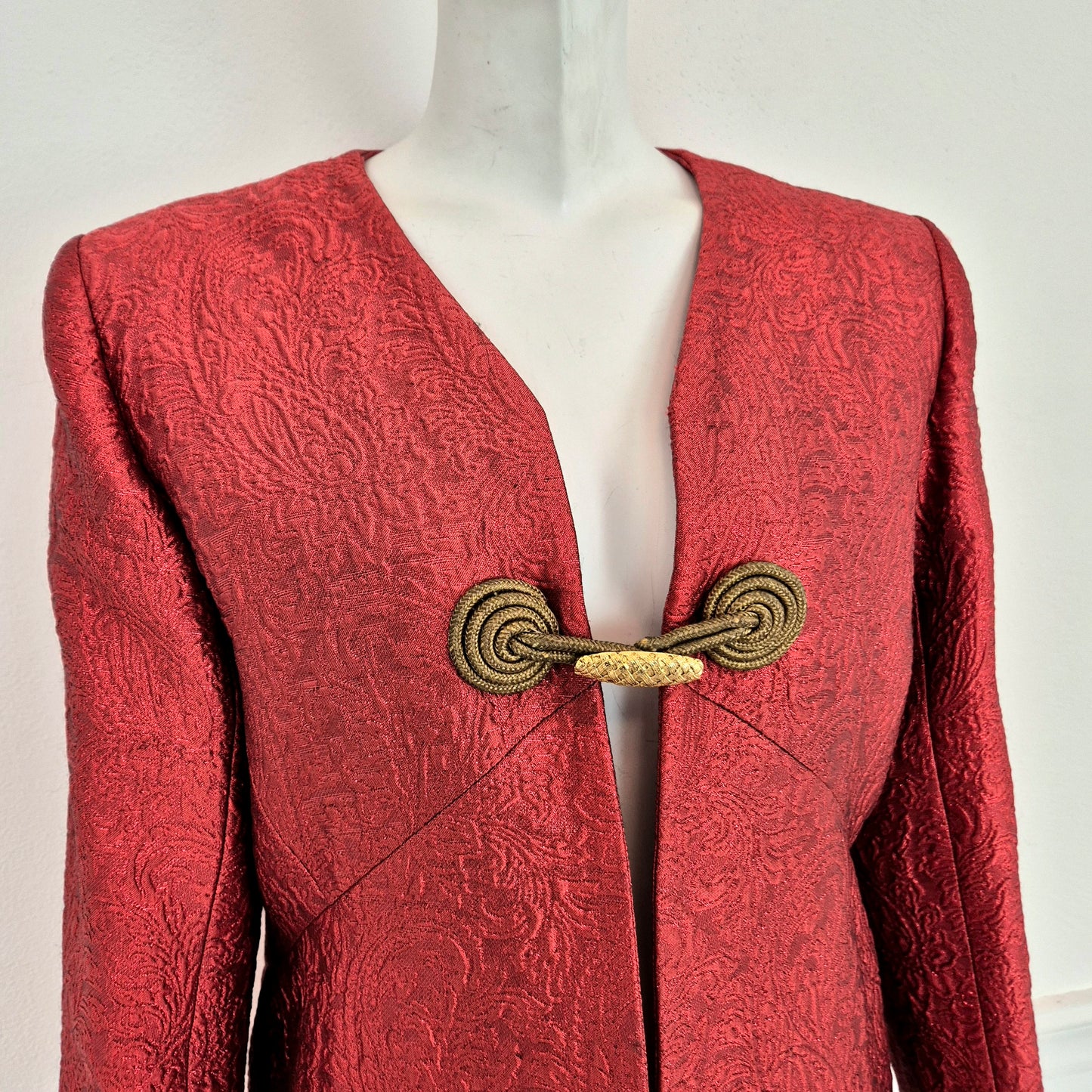 Yves Saint Laurent | Giacca rossa tessuto broccato 1991