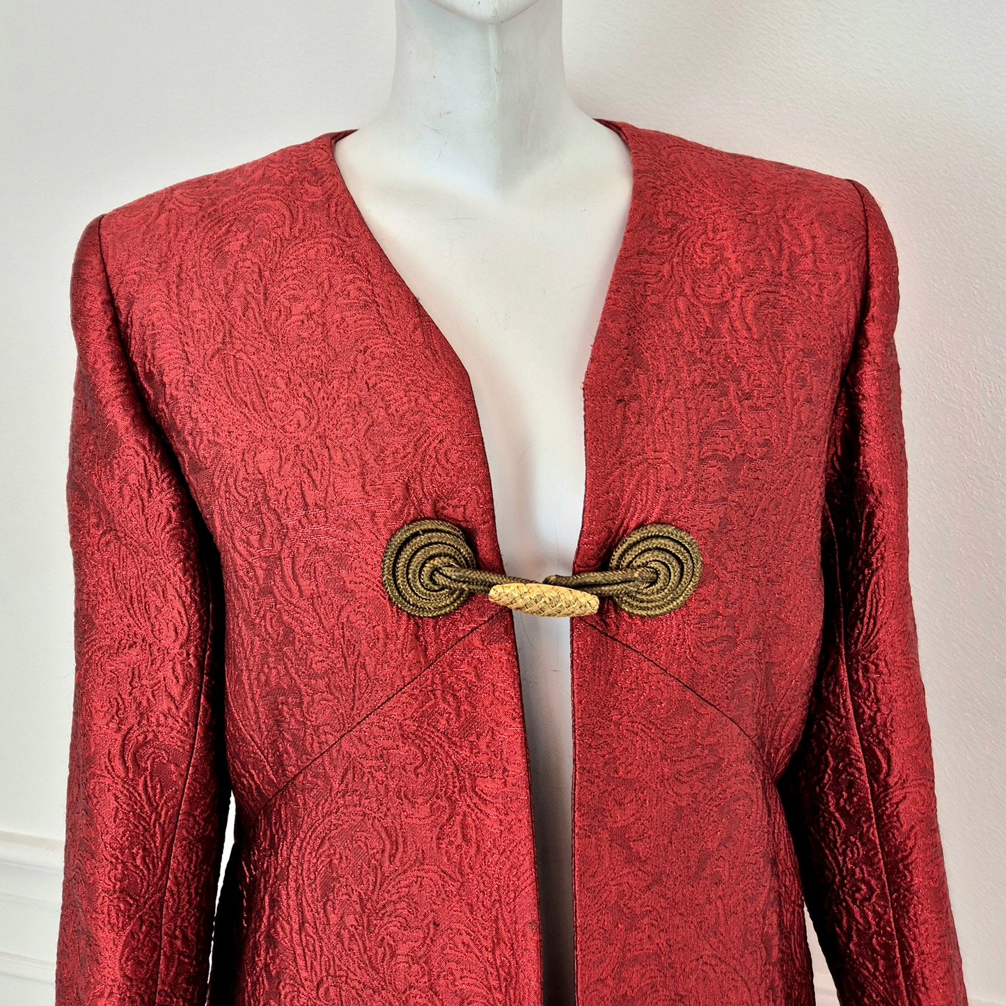 Yves Saint Laurent | Giacca rossa tessuto broccato 1991