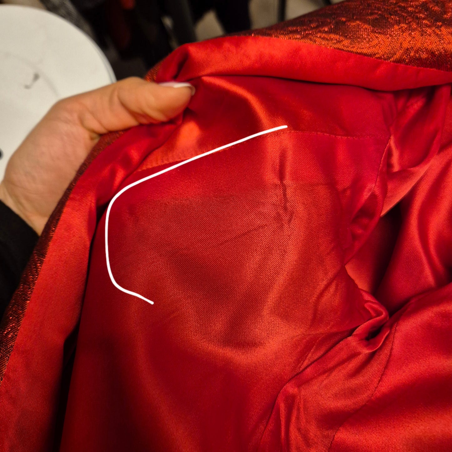 Yves Saint Laurent | Giacca rossa tessuto broccato 1991