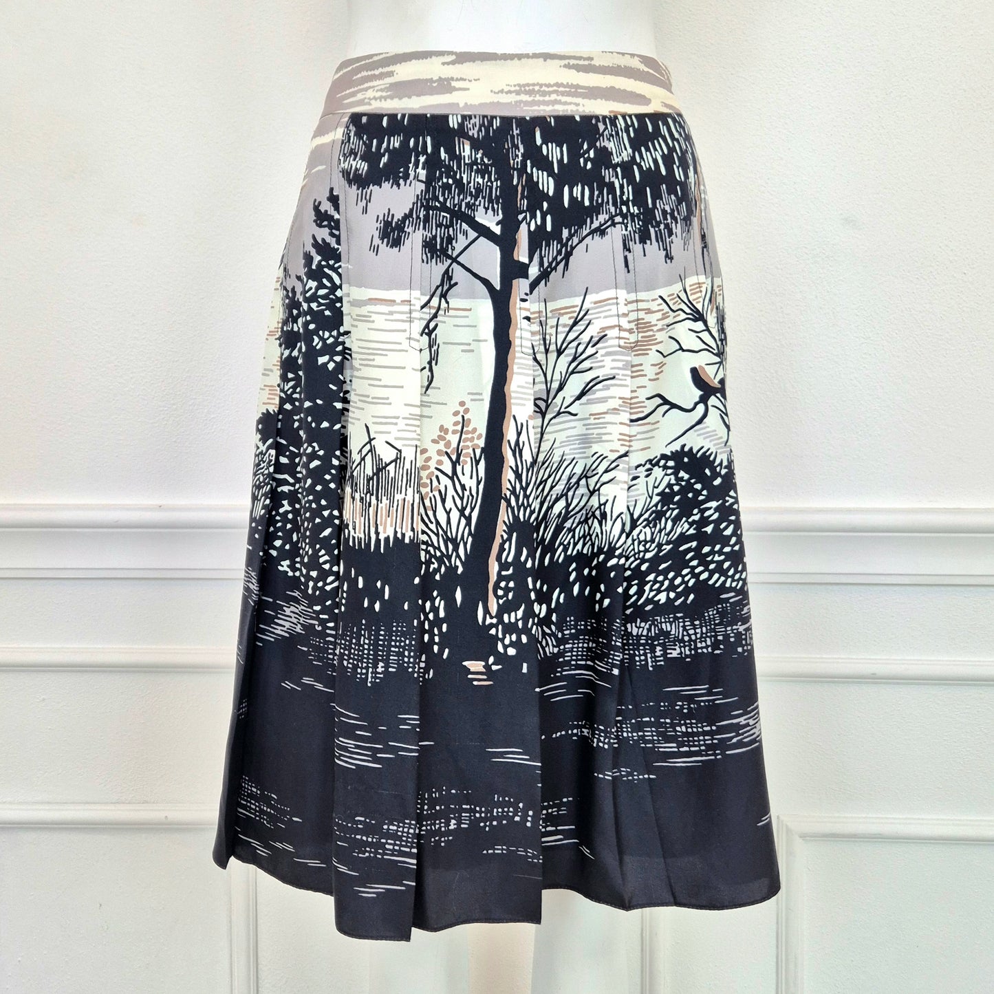 Marni | Gonna in seta stampa albero