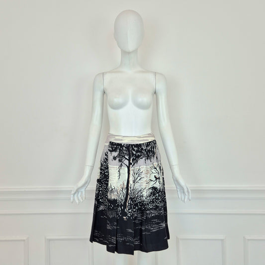 Marni | Gonna in seta stampa albero