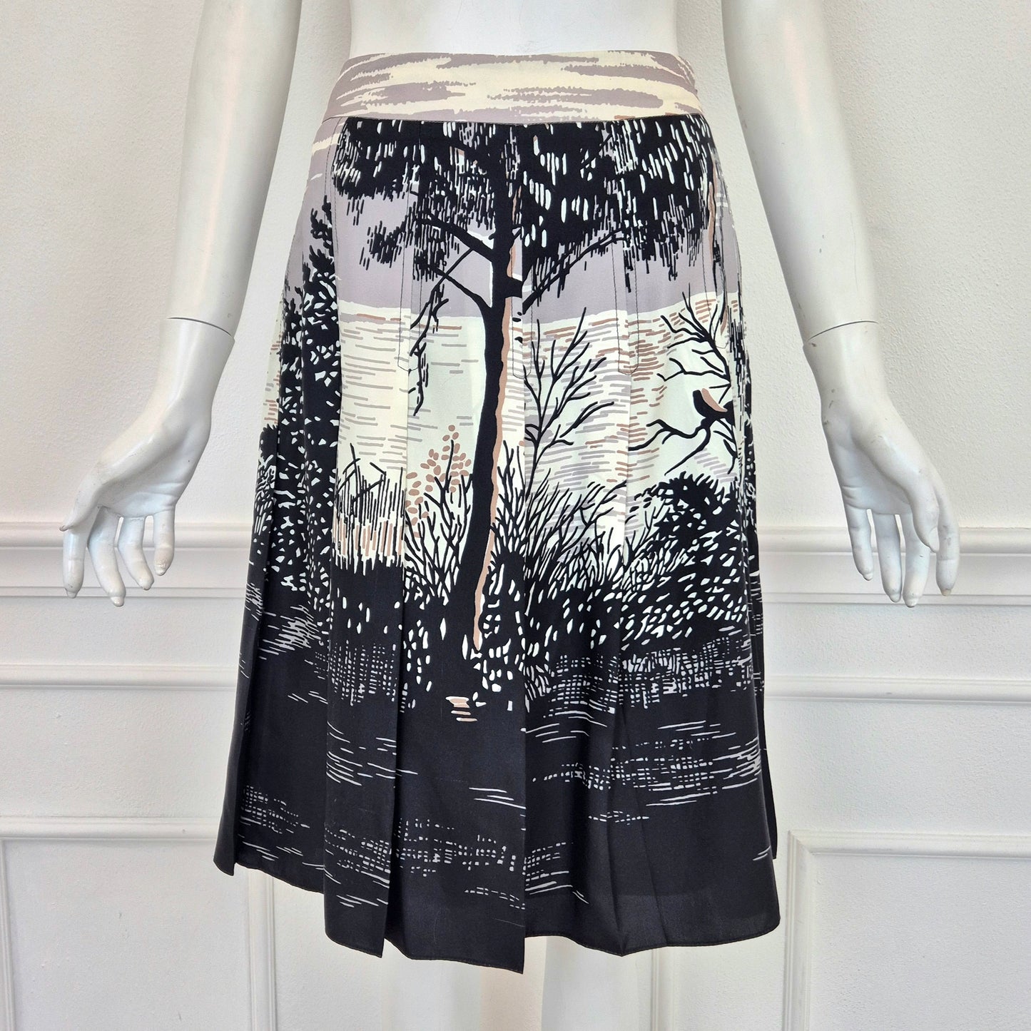 Marni | Gonna in seta stampa albero