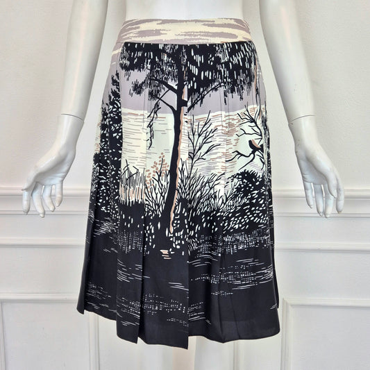 Marni | Gonna in seta stampa albero