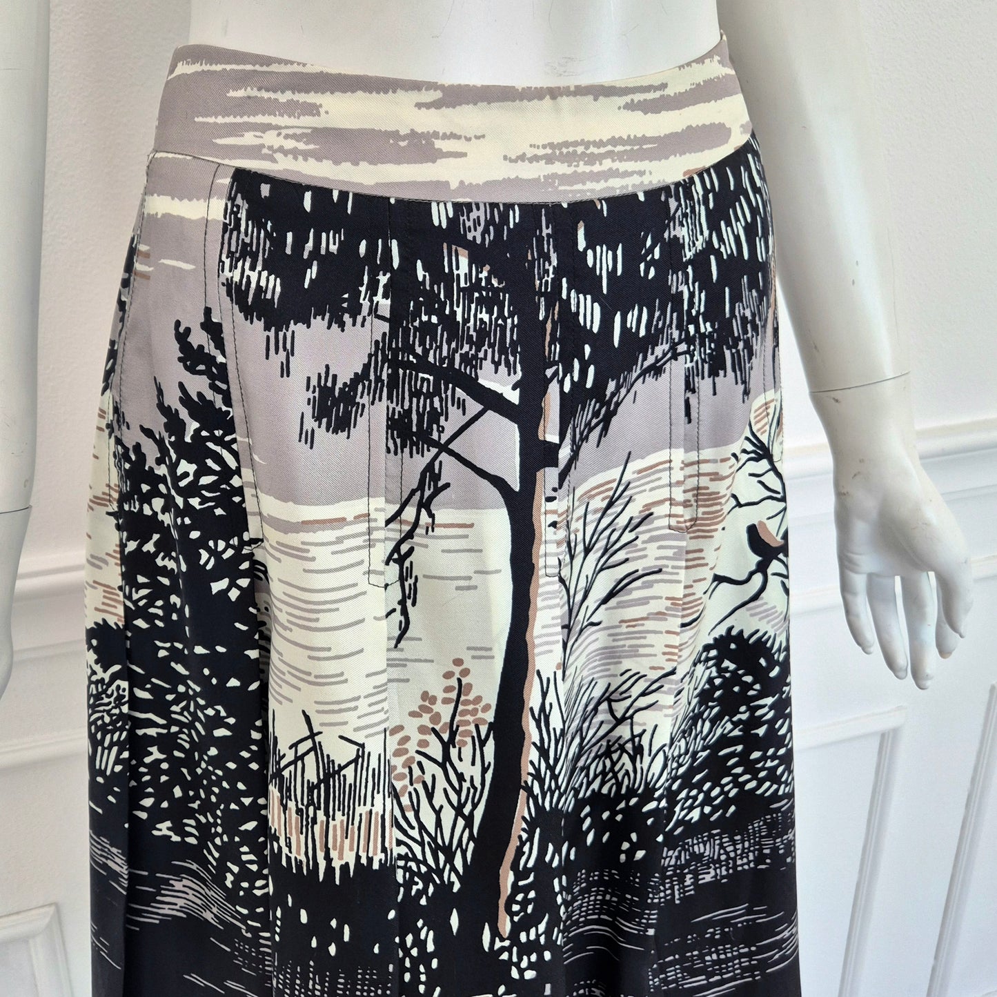 Marni | Gonna in seta stampa albero