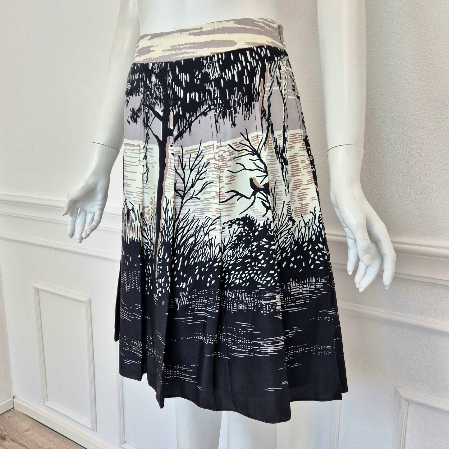 Marni | Gonna in seta stampa albero