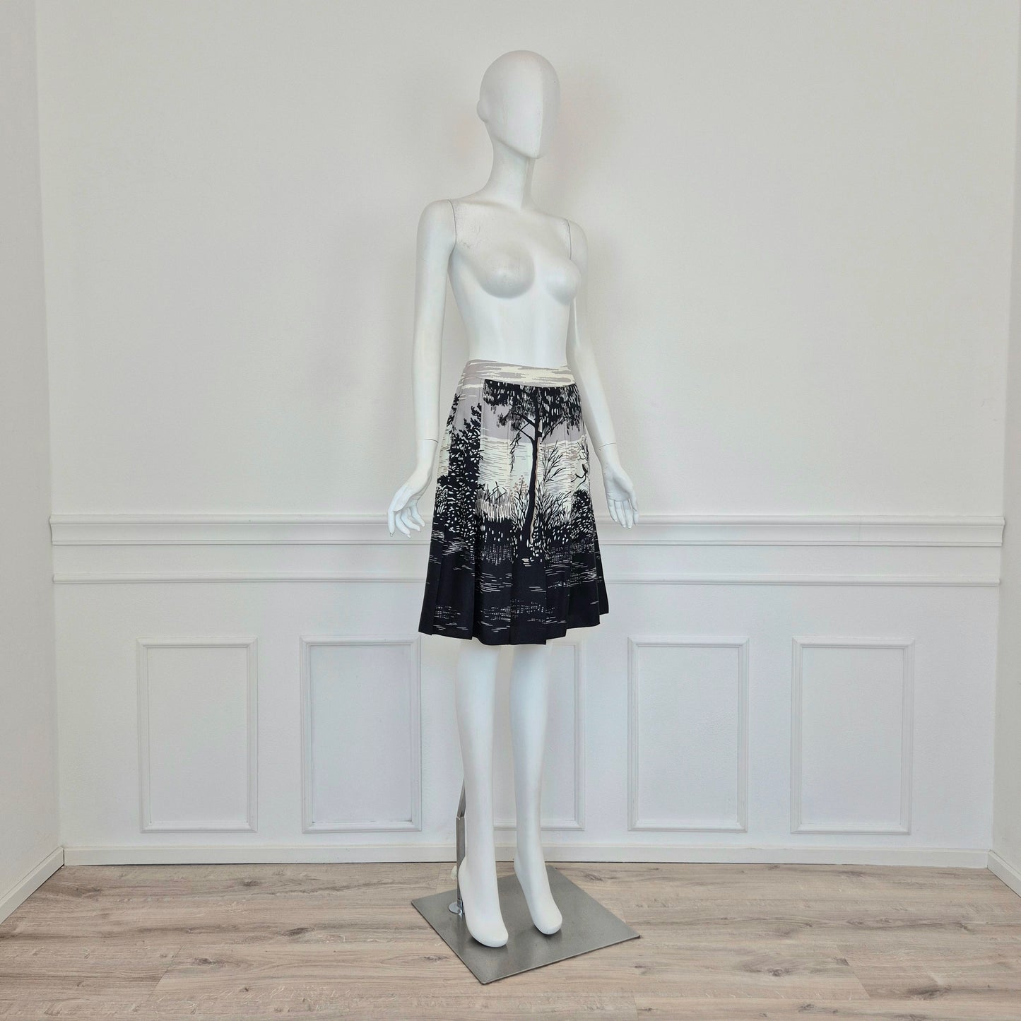 Marni | Gonna in seta stampa albero