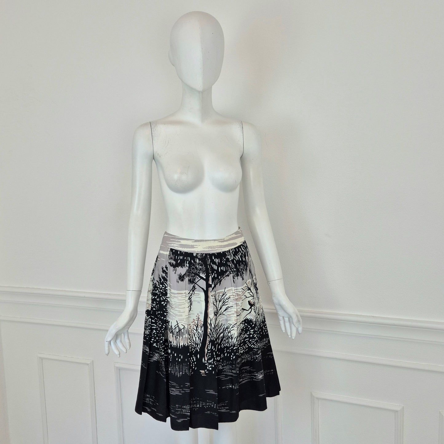 Marni | Gonna in seta stampa albero