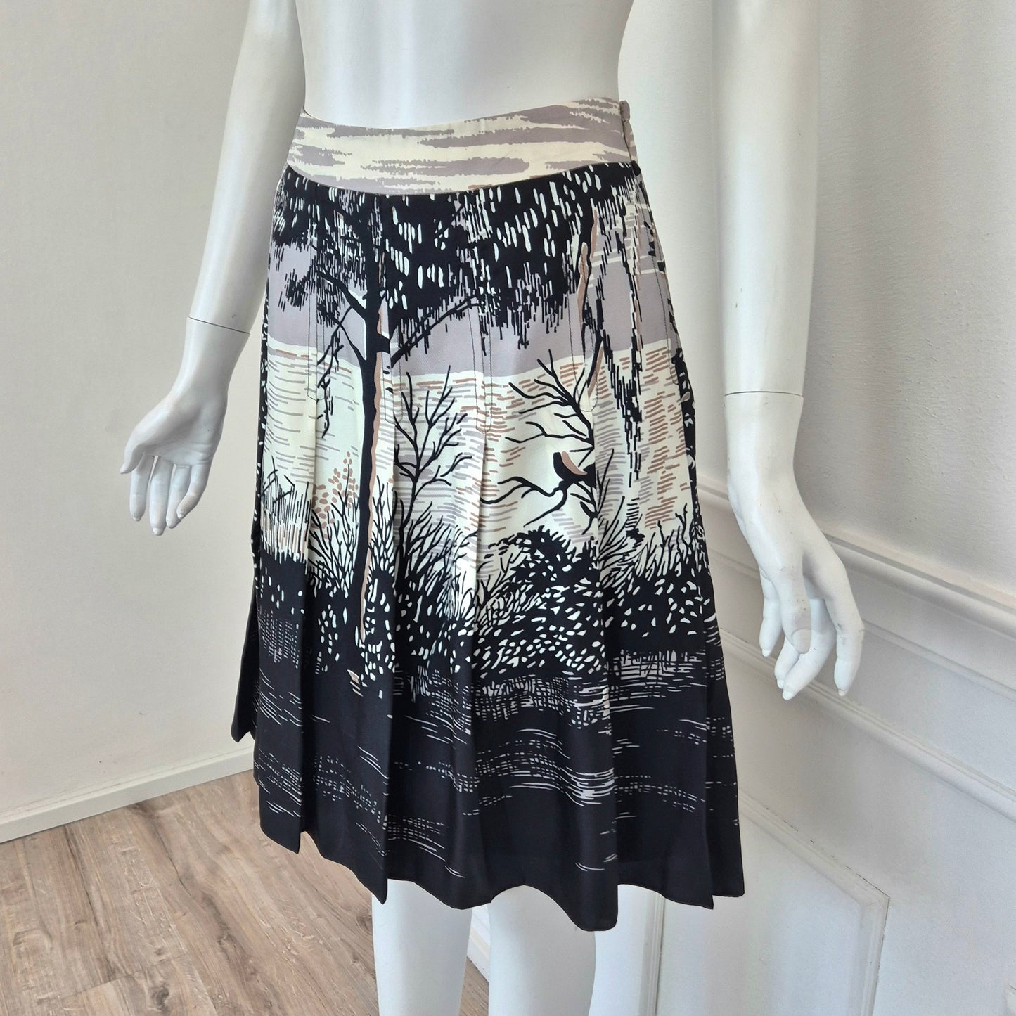 Marni | Gonna in seta stampa albero