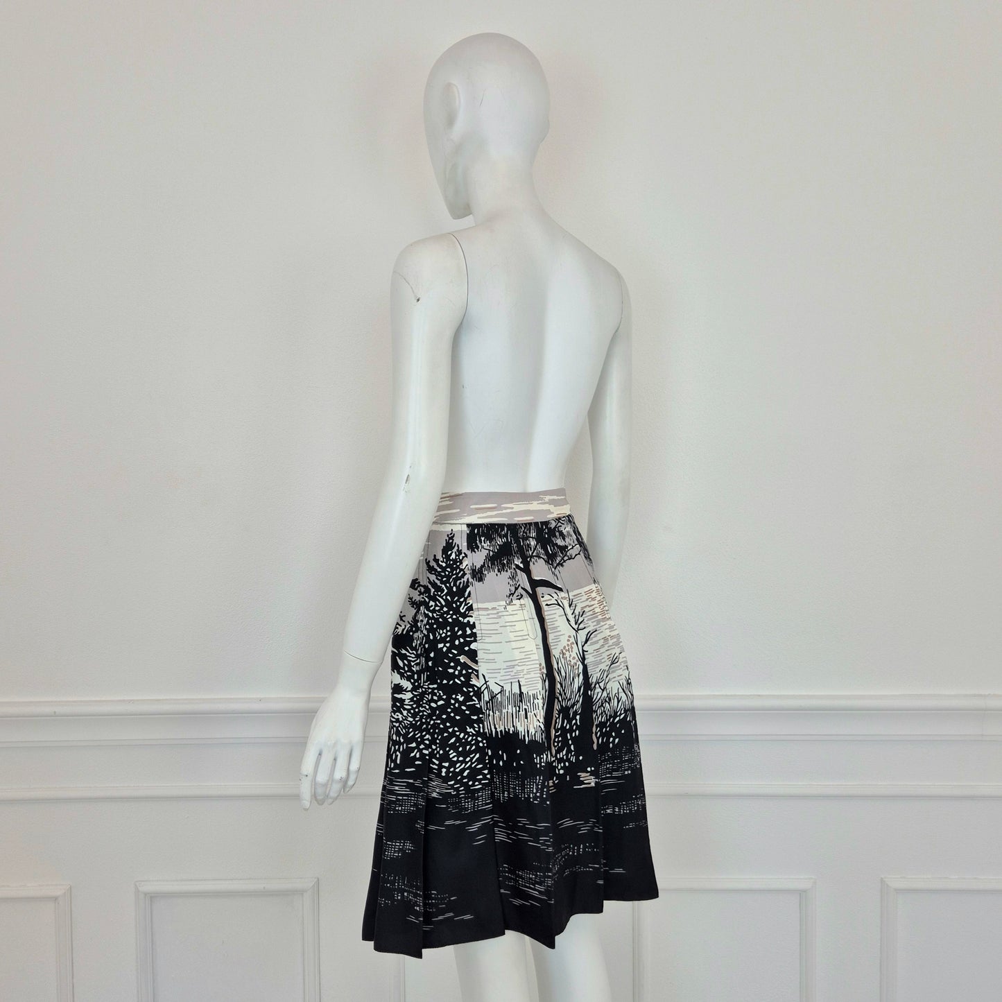 Marni | Gonna in seta stampa albero