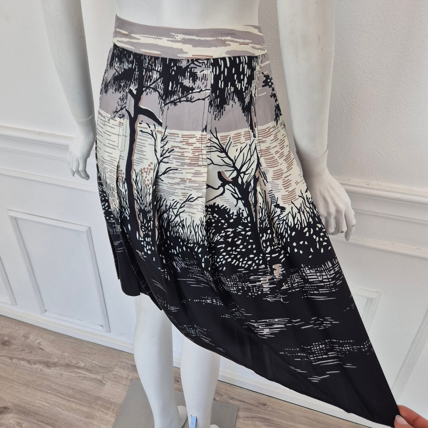 Marni | Gonna in seta stampa albero