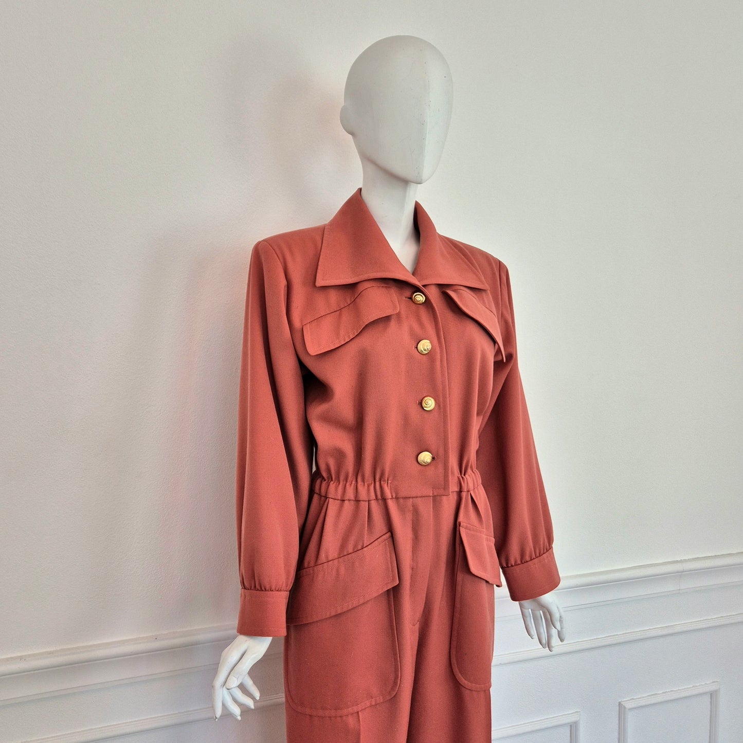 Yves Saint Laurent | Tuta vintage bottoni conchiglia