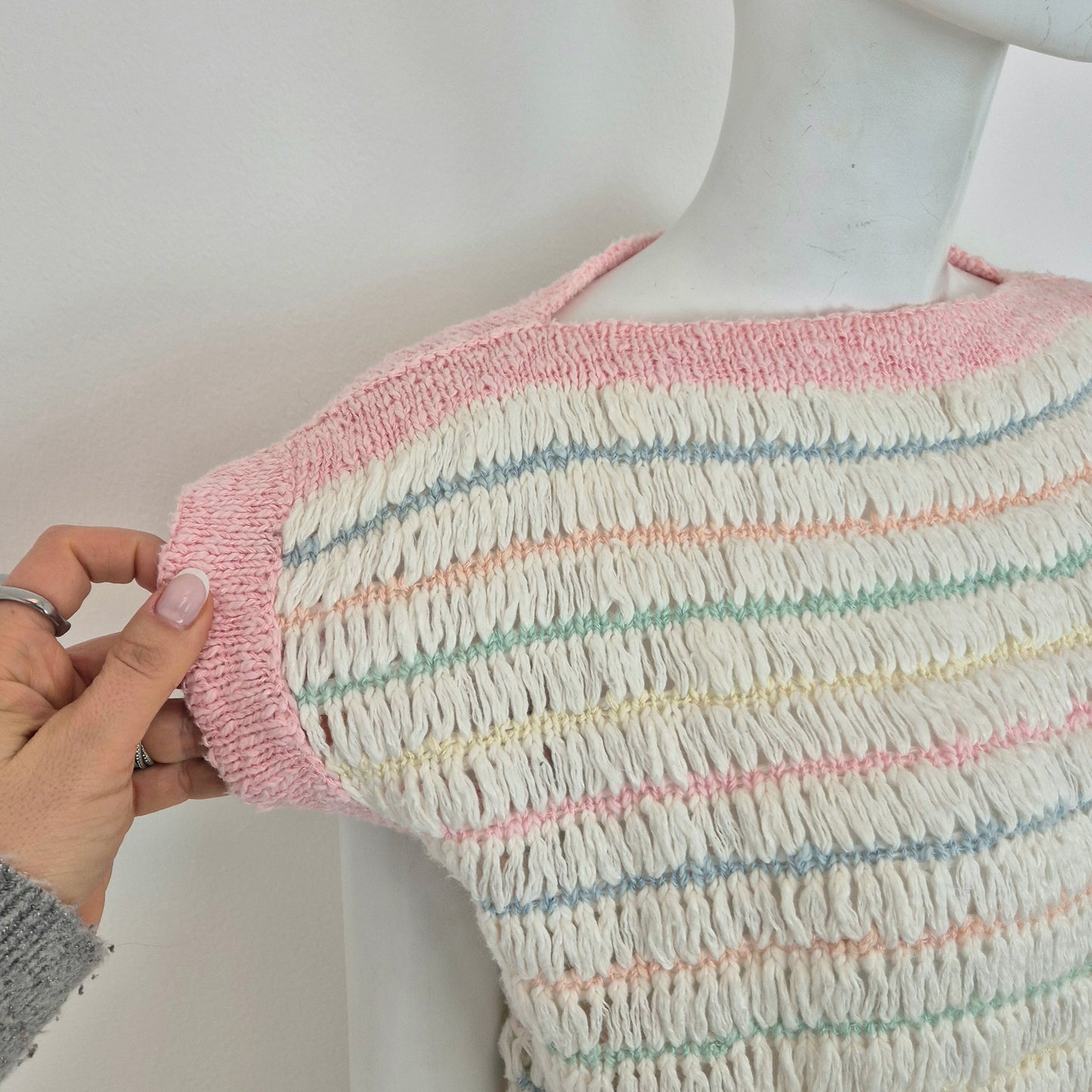 Courrēges | Gilet righe colori pastello