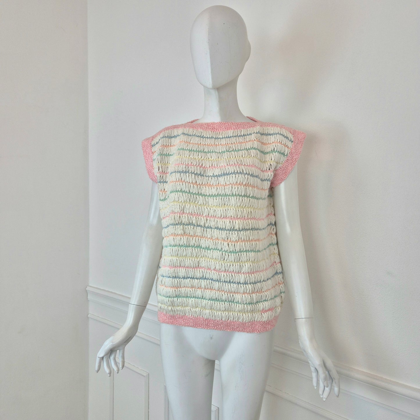 Courrēges | Gilet righe colori pastello