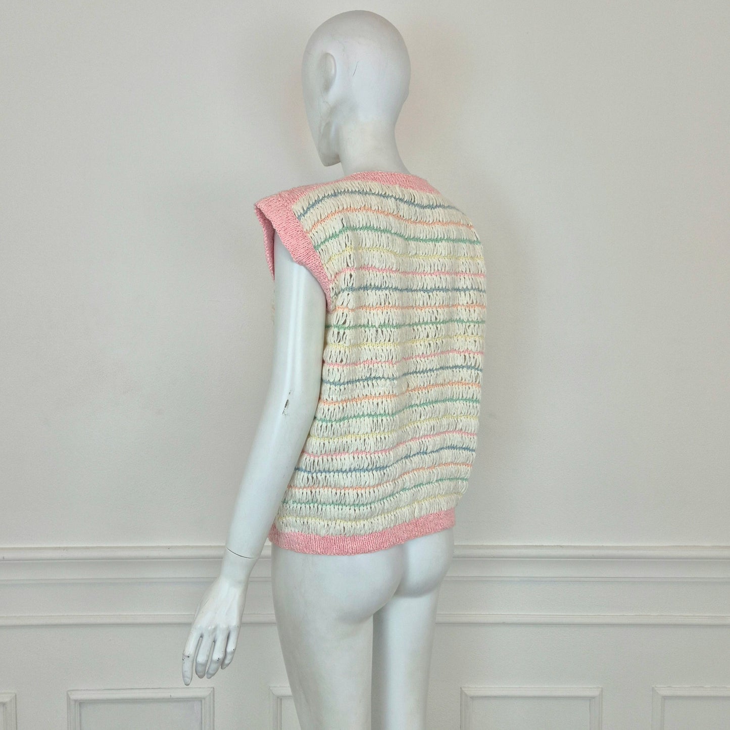 Courrēges | Gilet righe colori pastello