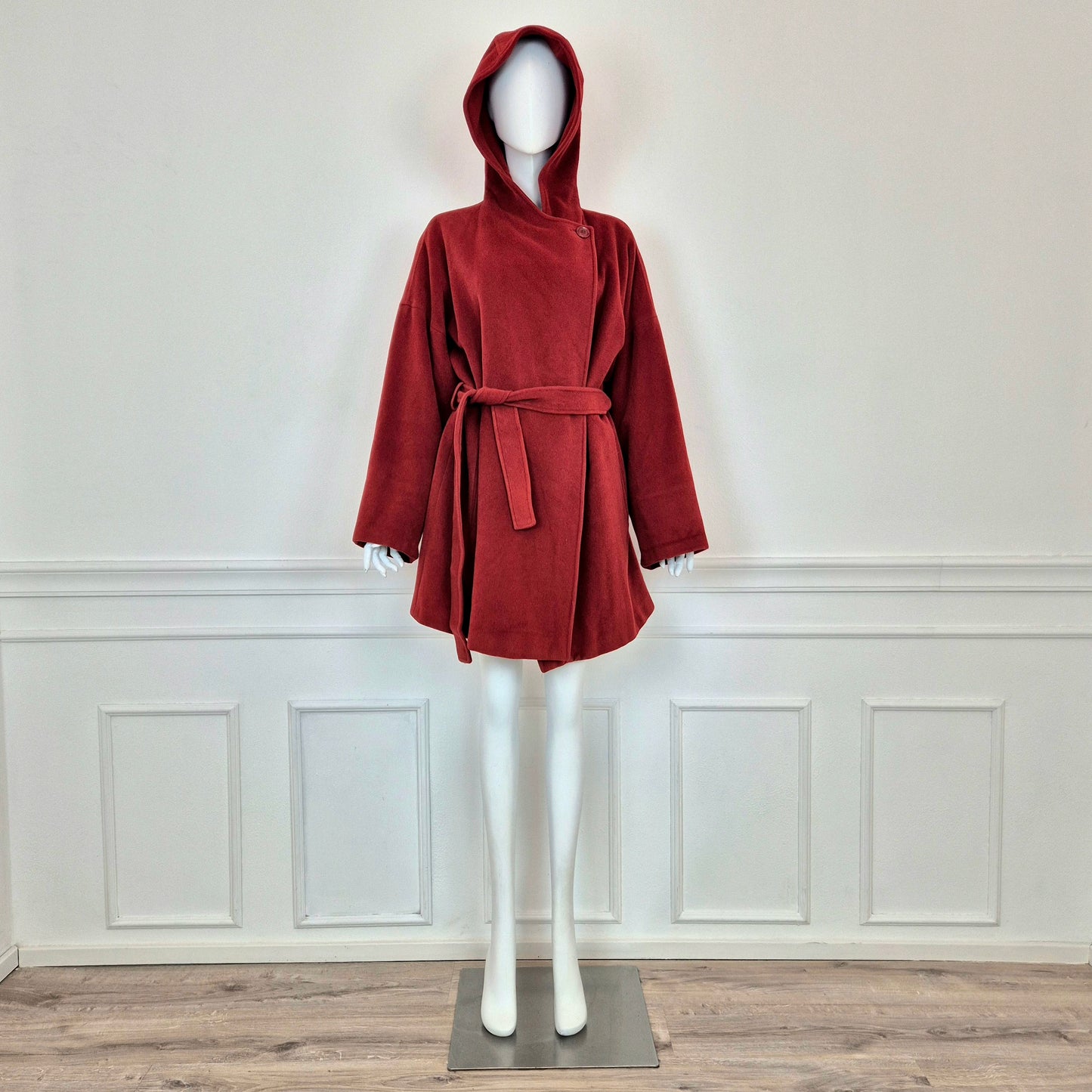 Max Mara | Cappotto bordeaux con cappuccio