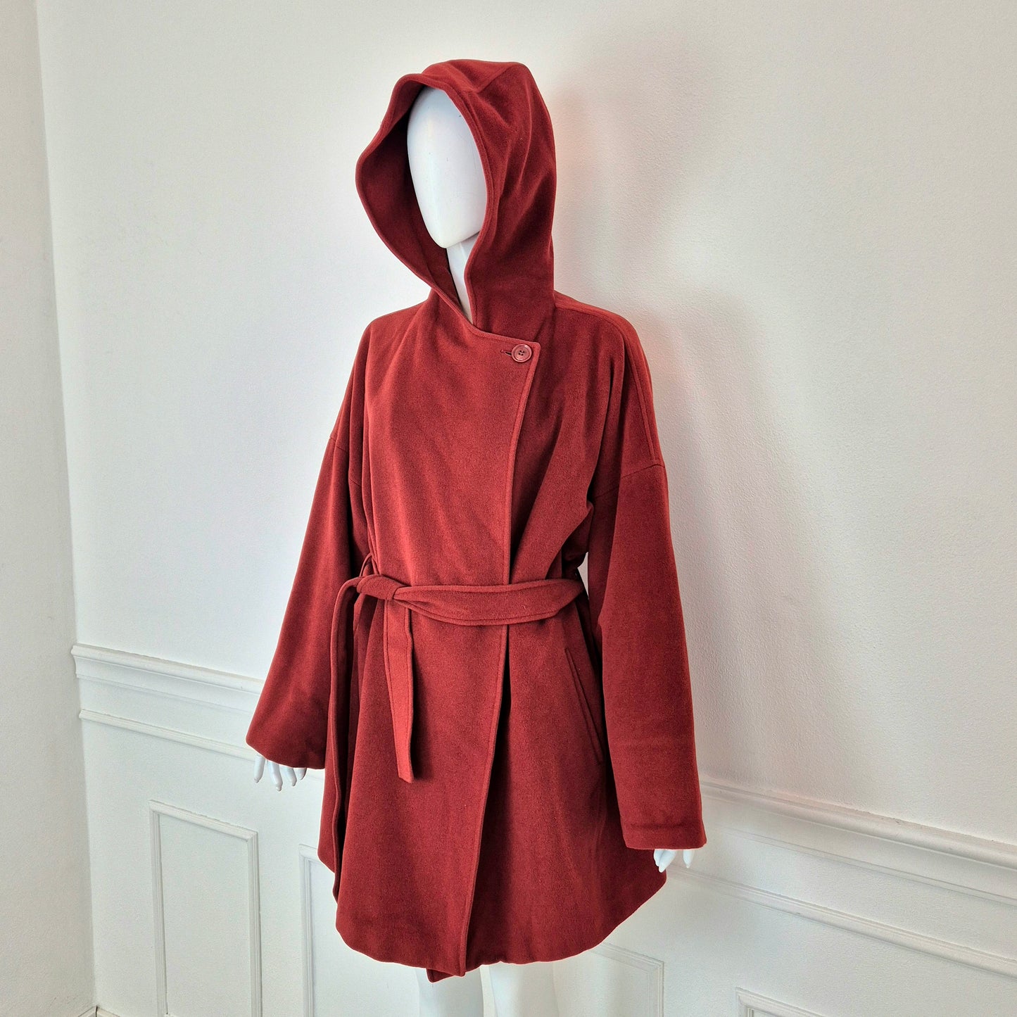 Max Mara | Cappotto bordeaux con cappuccio