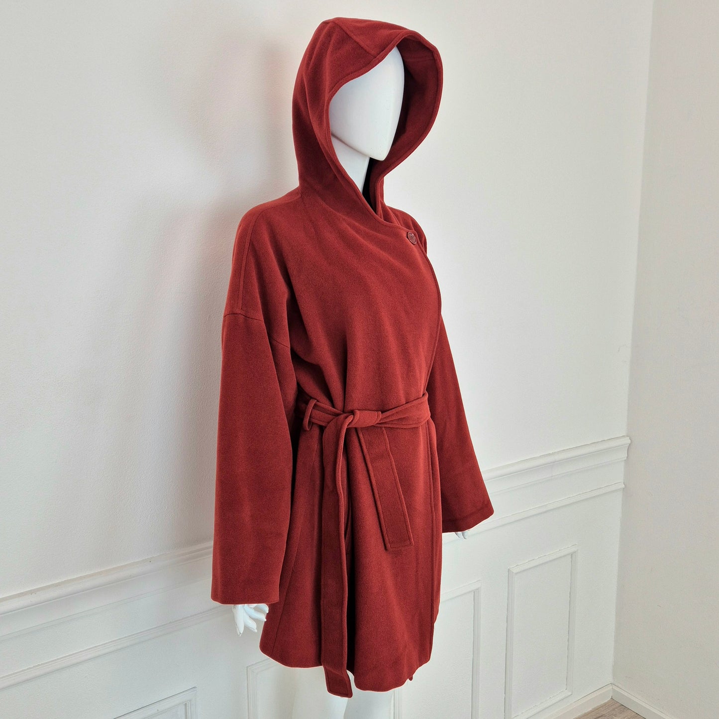 Max Mara | Cappotto bordeaux con cappuccio