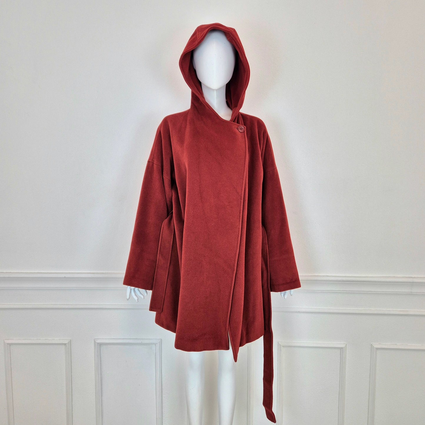 Max Mara | Cappotto bordeaux con cappuccio