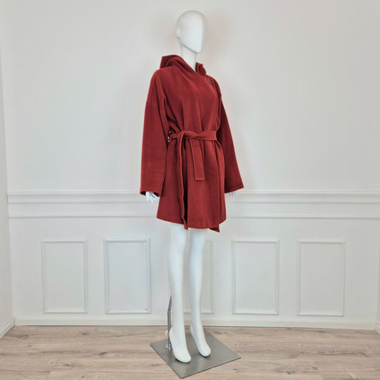 Max Mara | Cappotto bordeaux con cappuccio