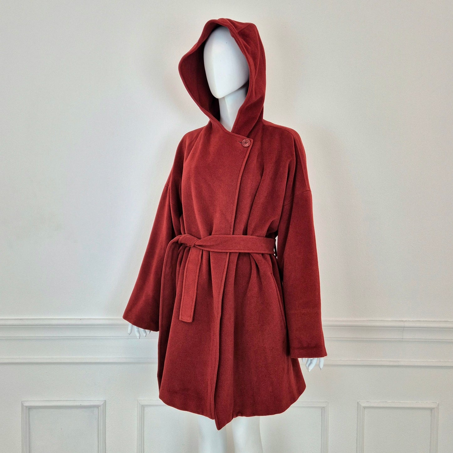 Max Mara | Cappotto bordeaux con cappuccio