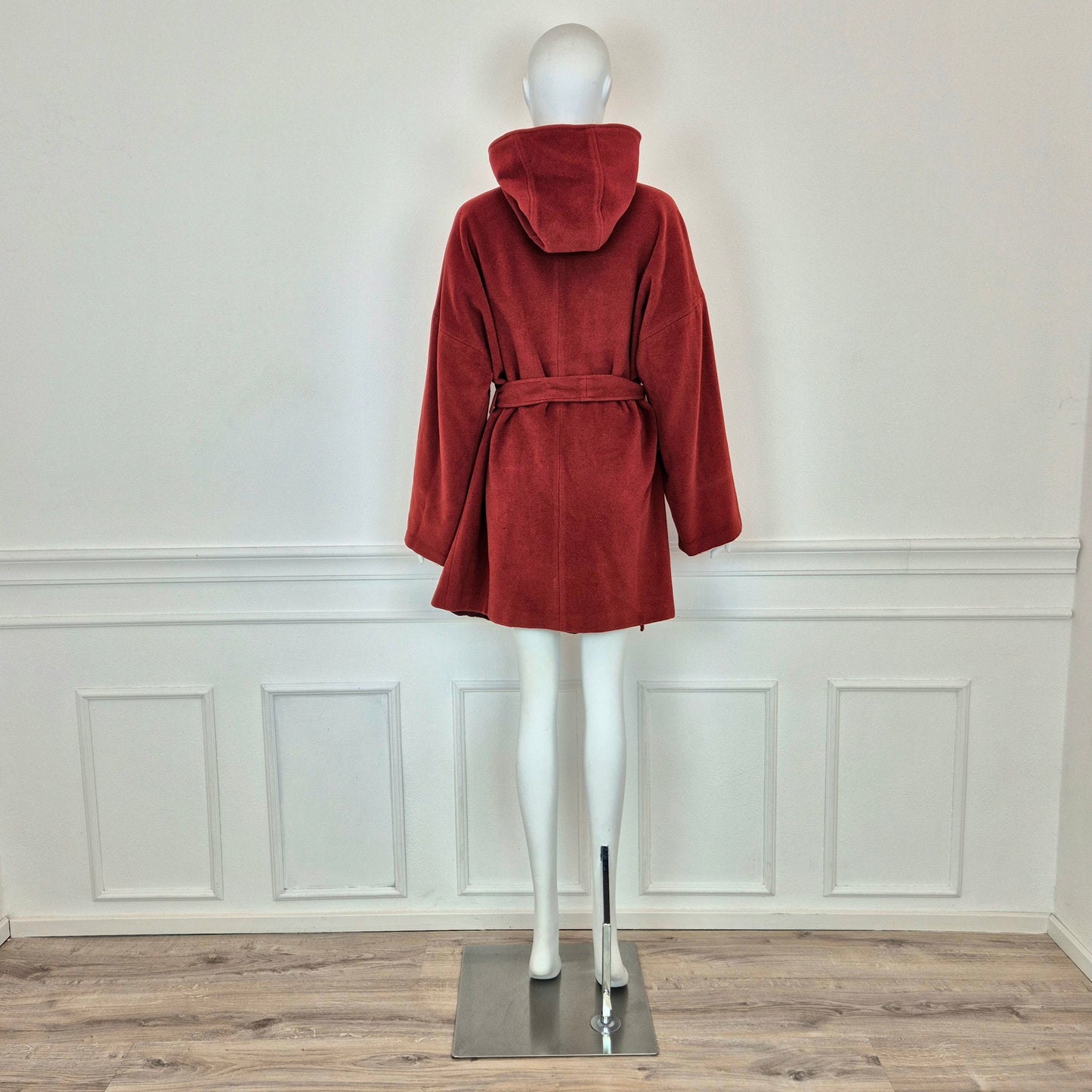 Max Mara | Cappotto bordeaux con cappuccio