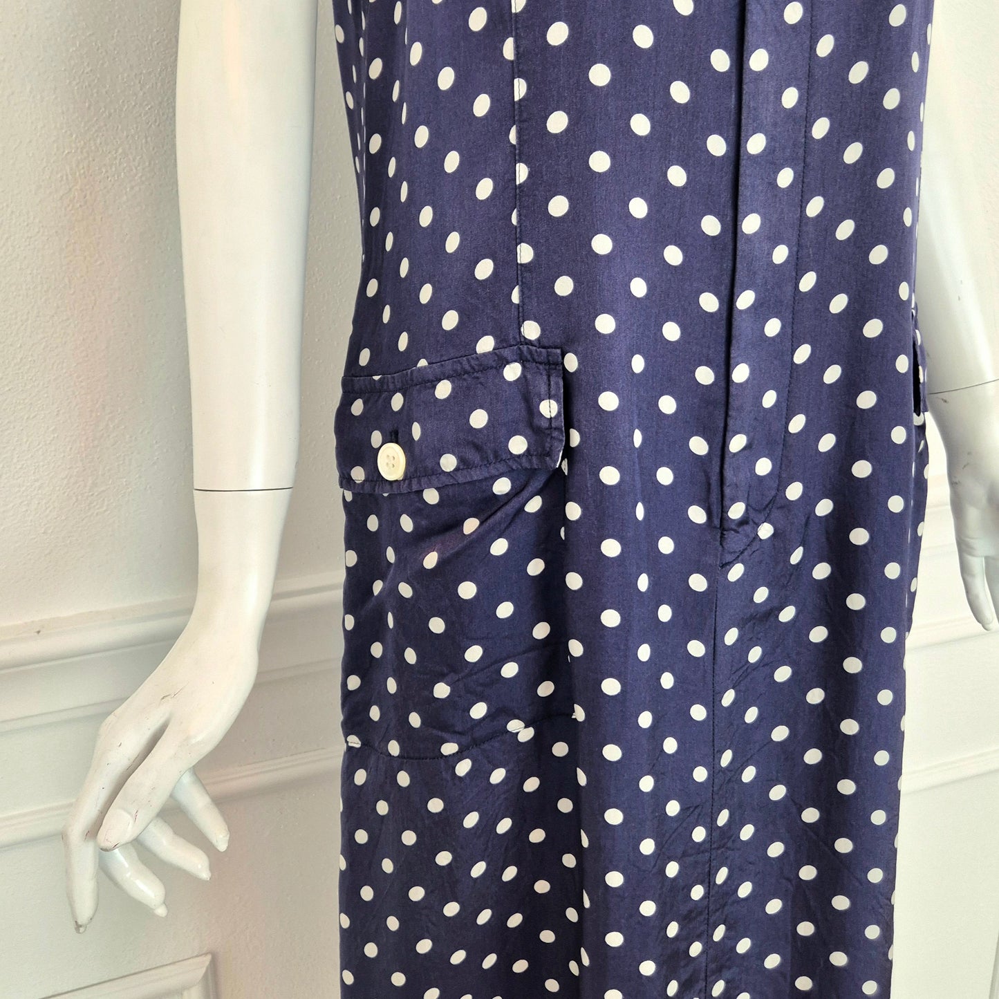 Comme des Garçons | Abito blu pois con maniche in lana