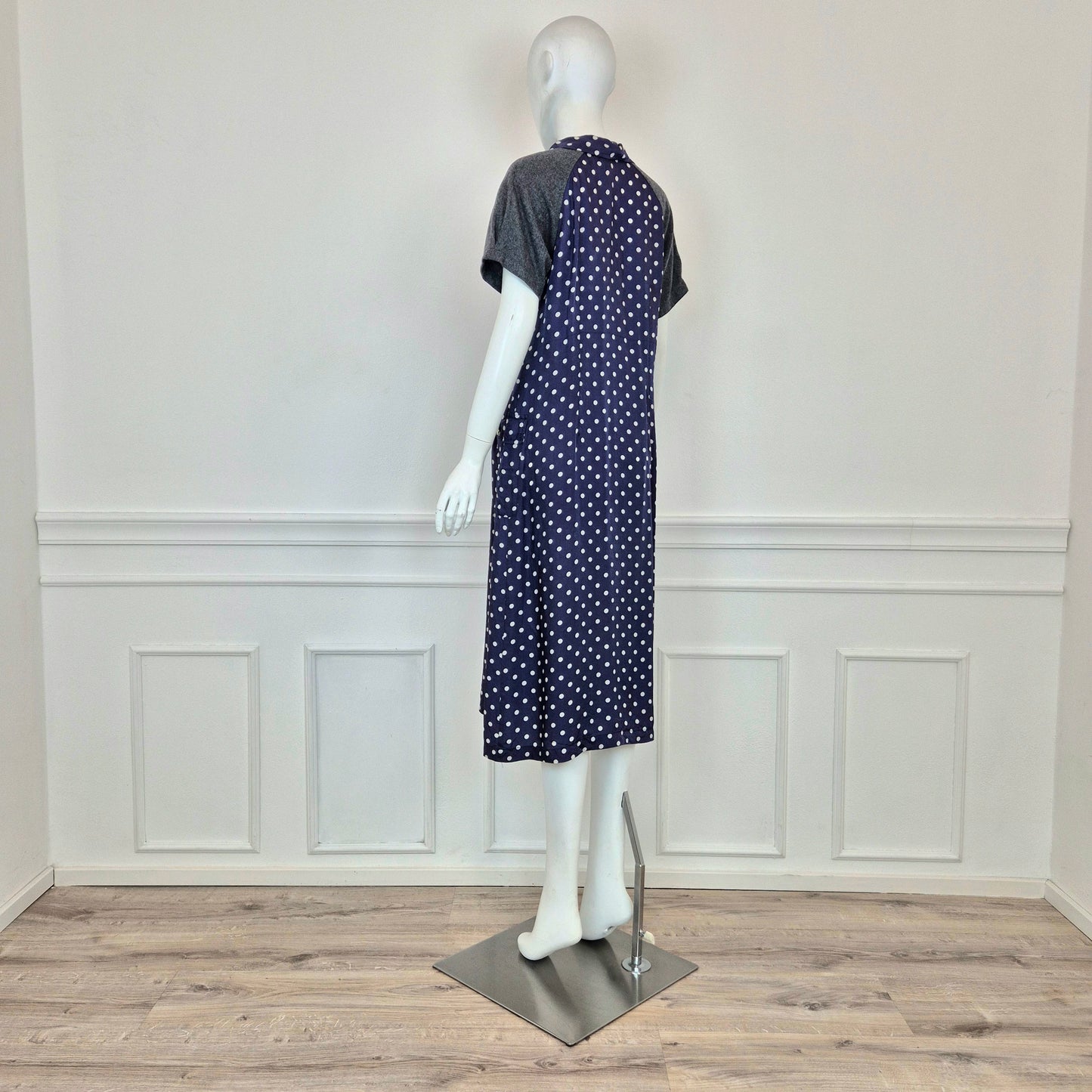 Comme des Garçons | Abito blu pois con maniche in lana